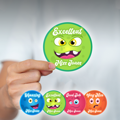 Monsters Personalised Teacher Stickers