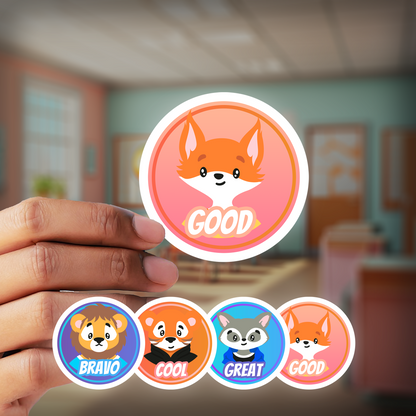 Funky Animals Award Stickers