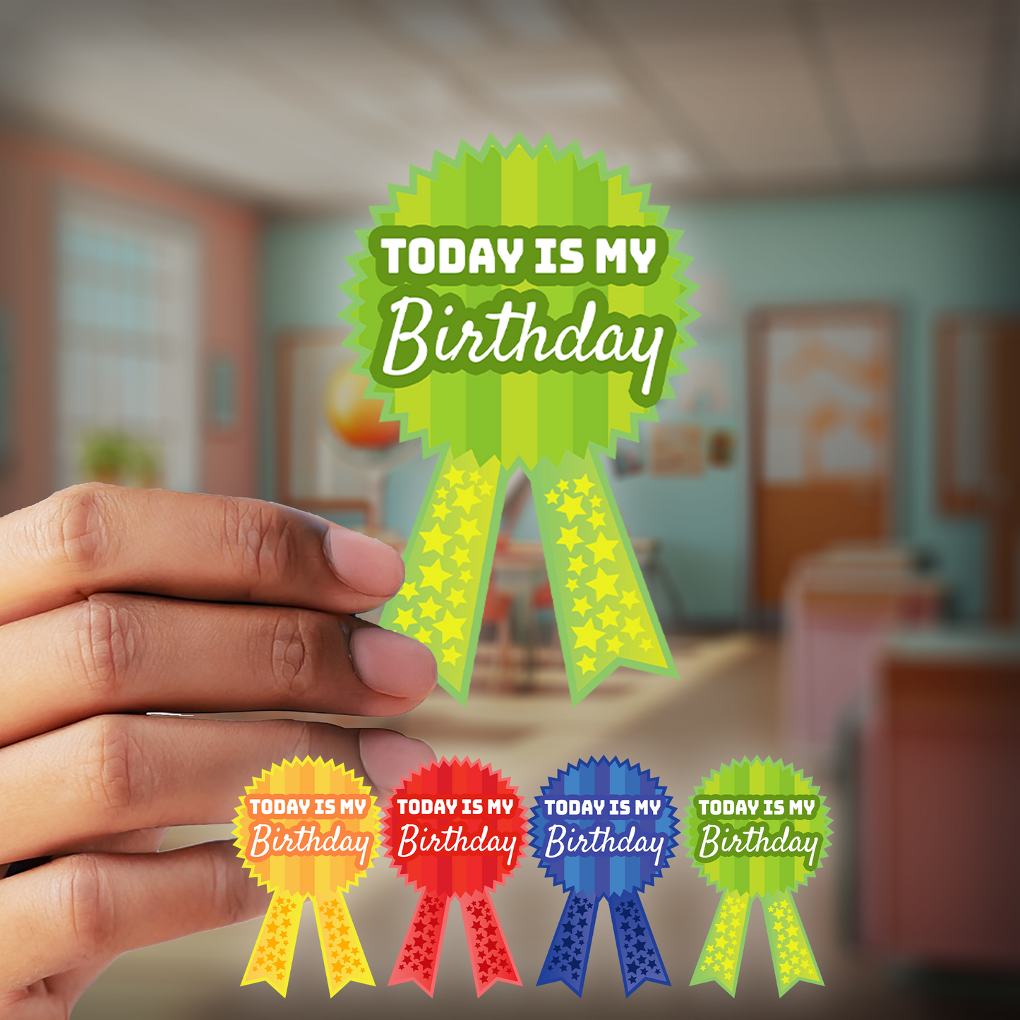 Birthday Ribbon Award  Stickers