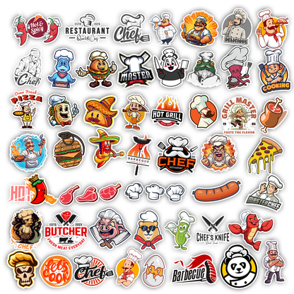 50Pc Chef Sticker Bomb