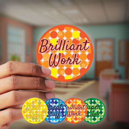 Holographic Bubble Award Teachers Stickers