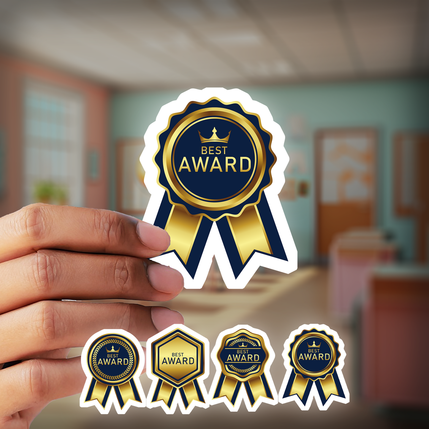 Holographic Best Award Teachers Stickers