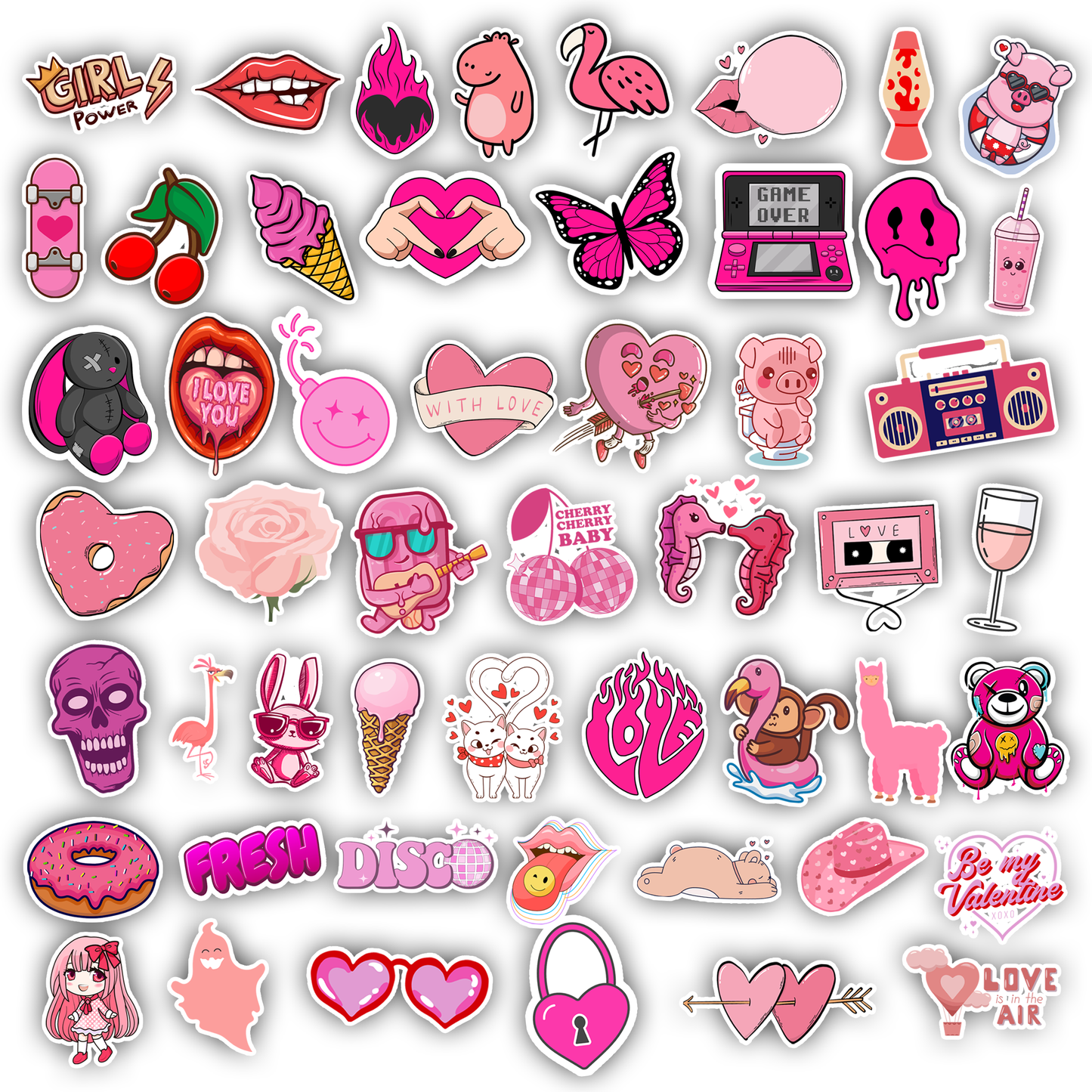 50Pc Funny Girl Sticker Bomb