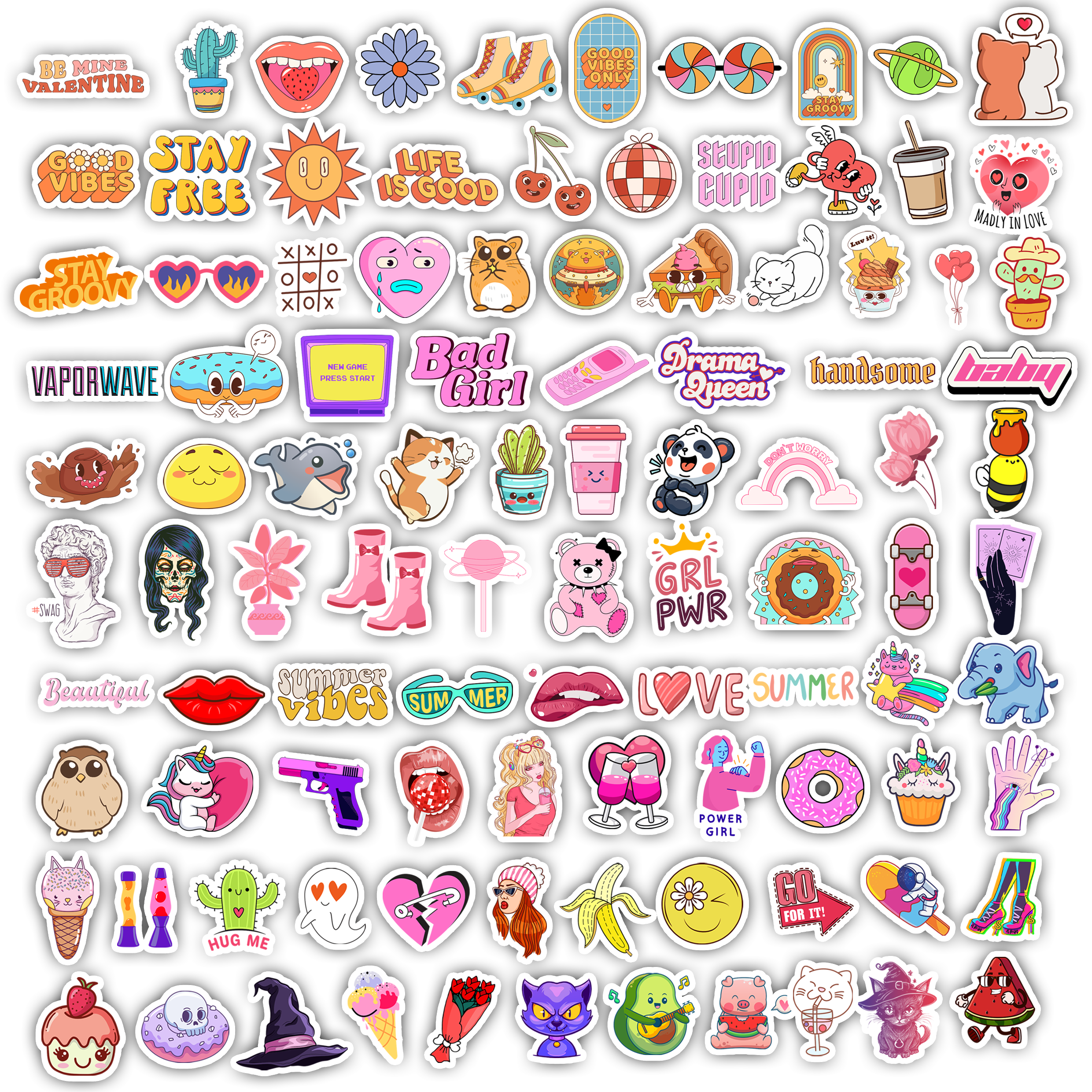 100Pc Stylish Girl Stickers Bomb