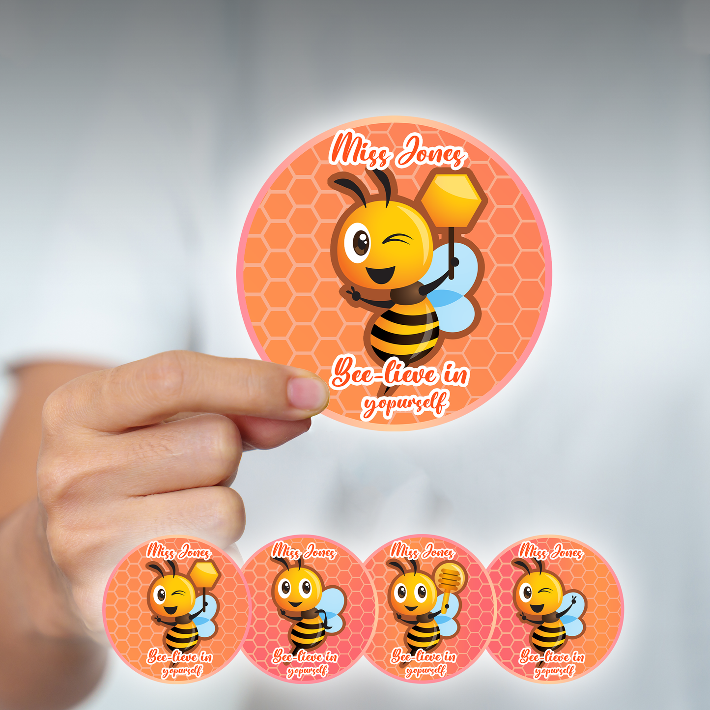 Bees Personalised Teacher Stickers