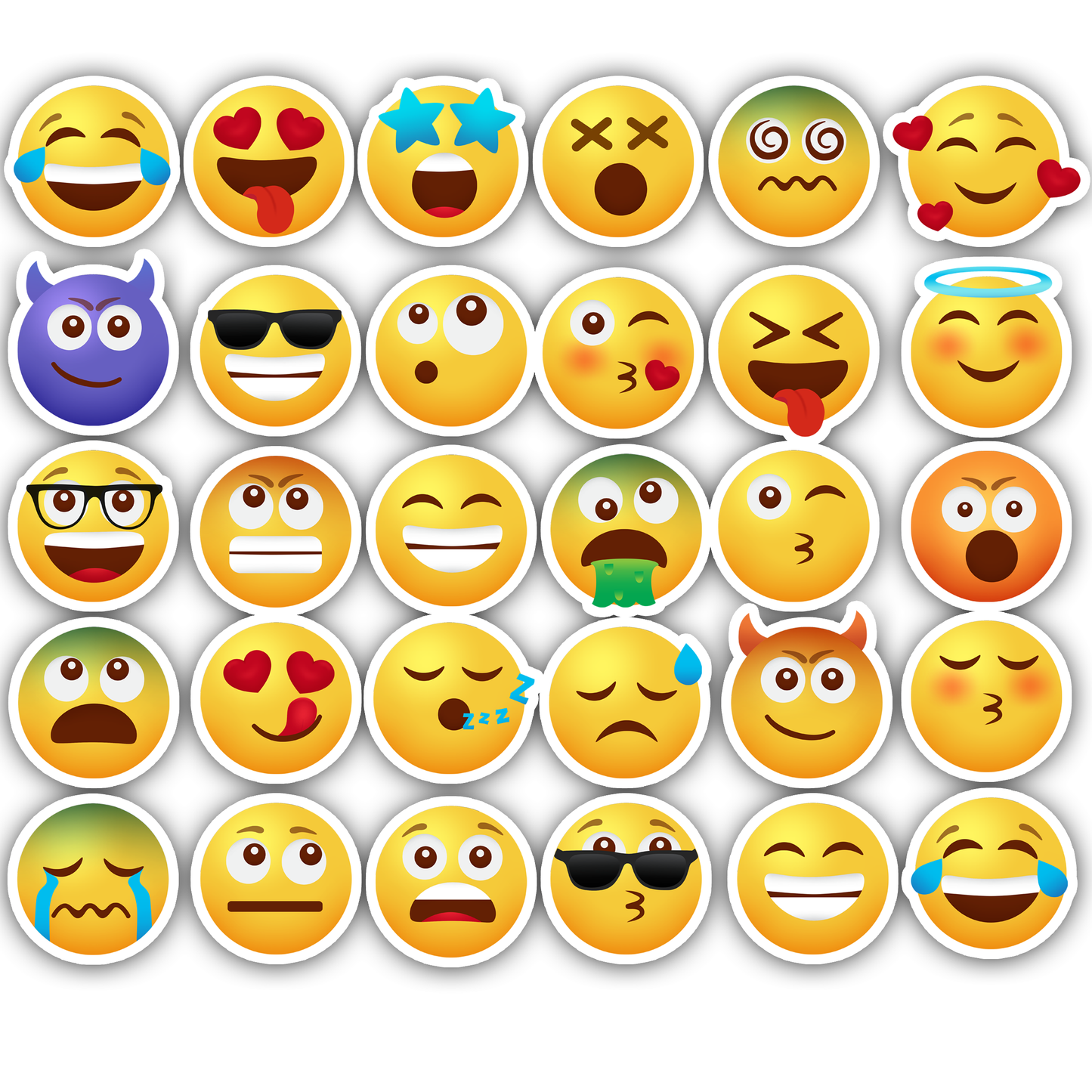 30Pc Emoji Style Stickers Kids