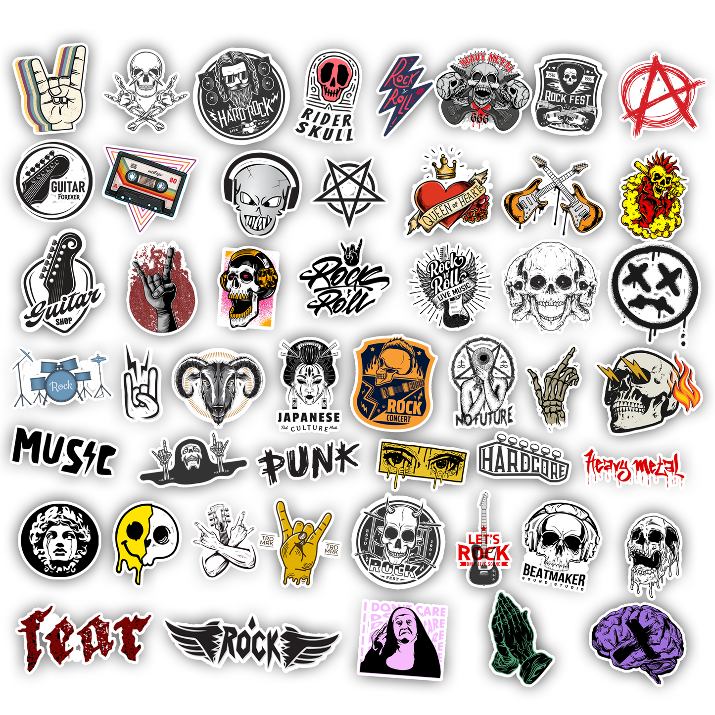 50Pc Rock Music Sticker Bomb