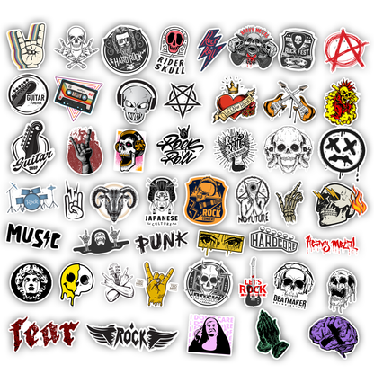 50Pc Rock Music Sticker Bomb