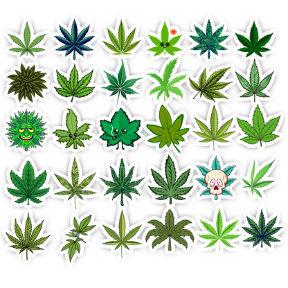 30Pc Weed Leaf Sticker Bomb
