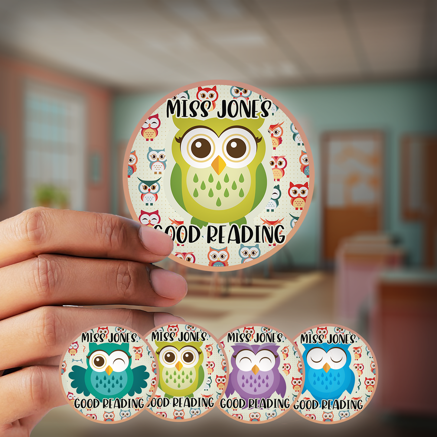 Owls Personalised Teacher Stickers