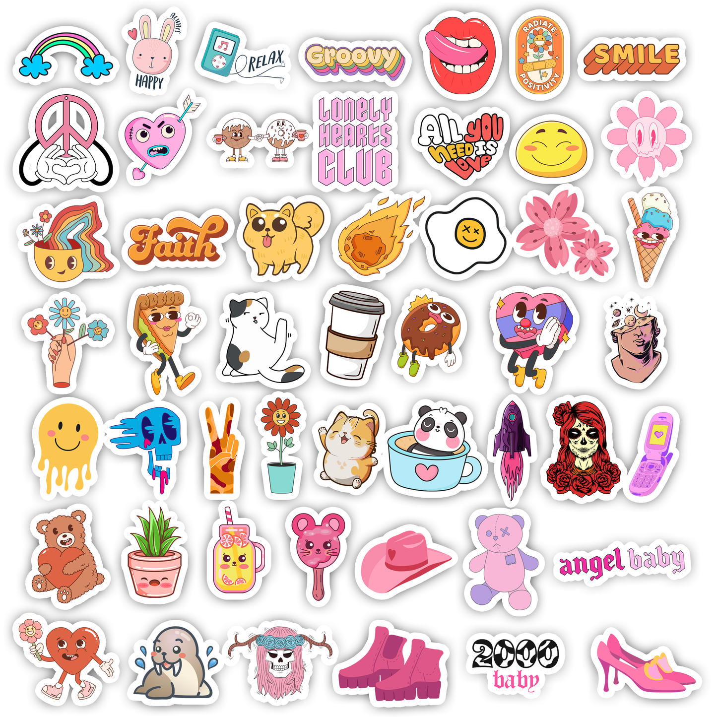 50Pc Cute Girls Sticker Bomb