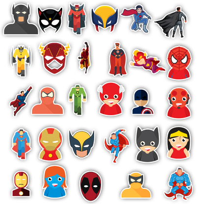 30Pc Superhero Stickers Kids