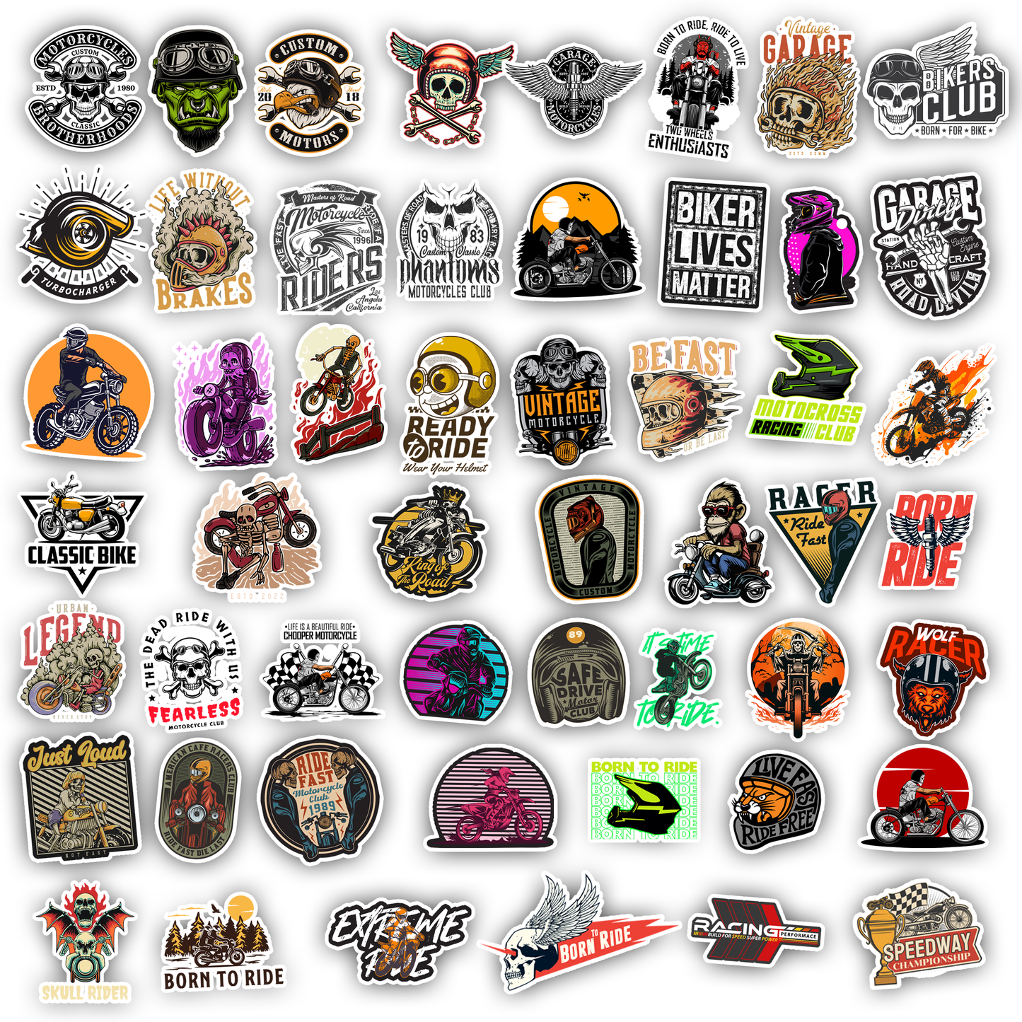 50Pc Motorbike Sticker Bomb