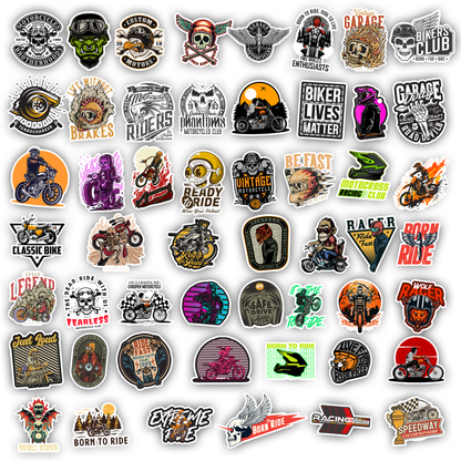 50Pc Motorbike Sticker Bomb