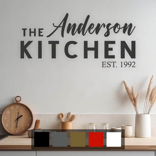 Family Kitchen Name Custom Wall Sticker Decal