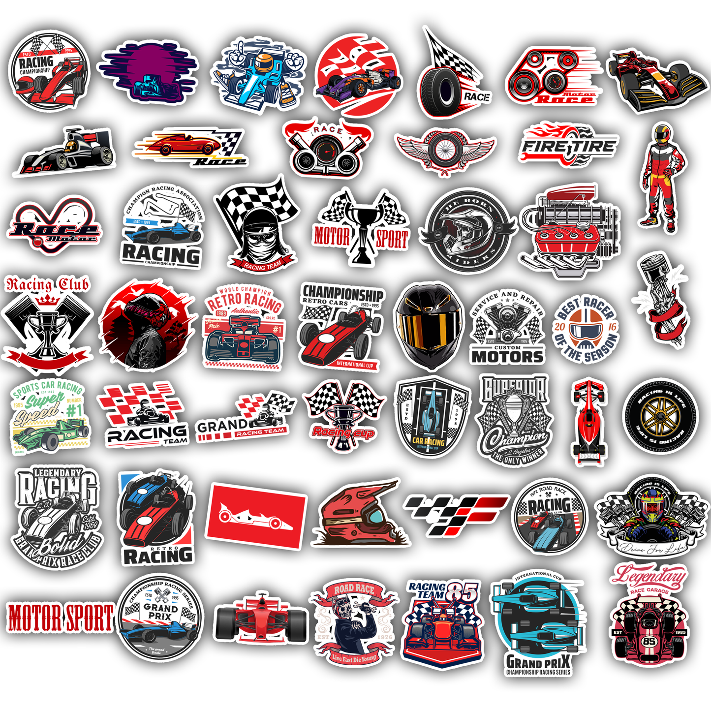 50Pc Formula One Sticker Bomb