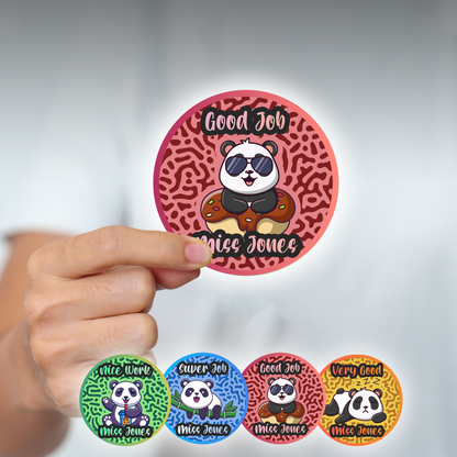 Panda Personalised Teacher Stickers