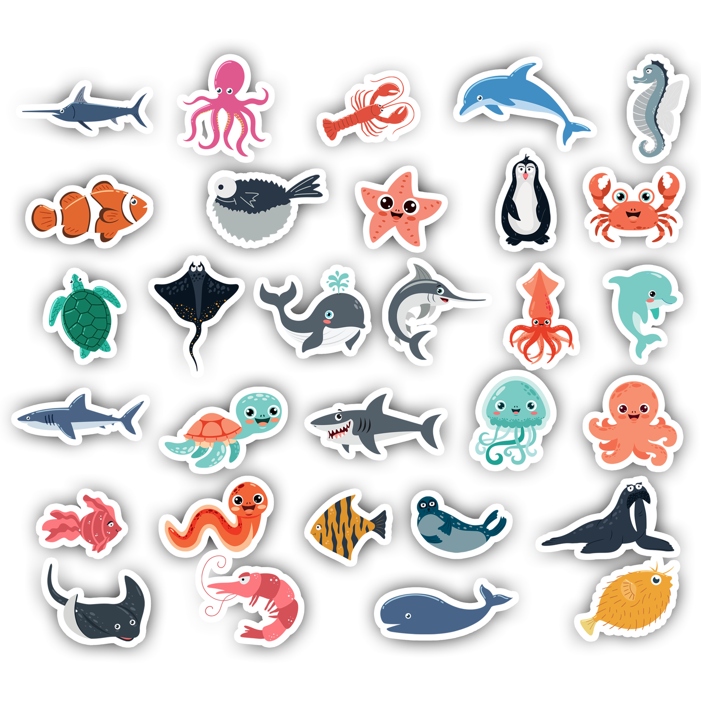 30Pc Sea Life Stickers Kids