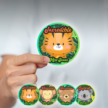 Jungle Personalised Teacher Stickers