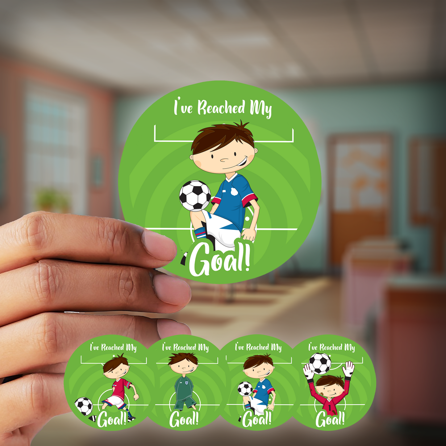 Reached My Goal Football Award Stickers