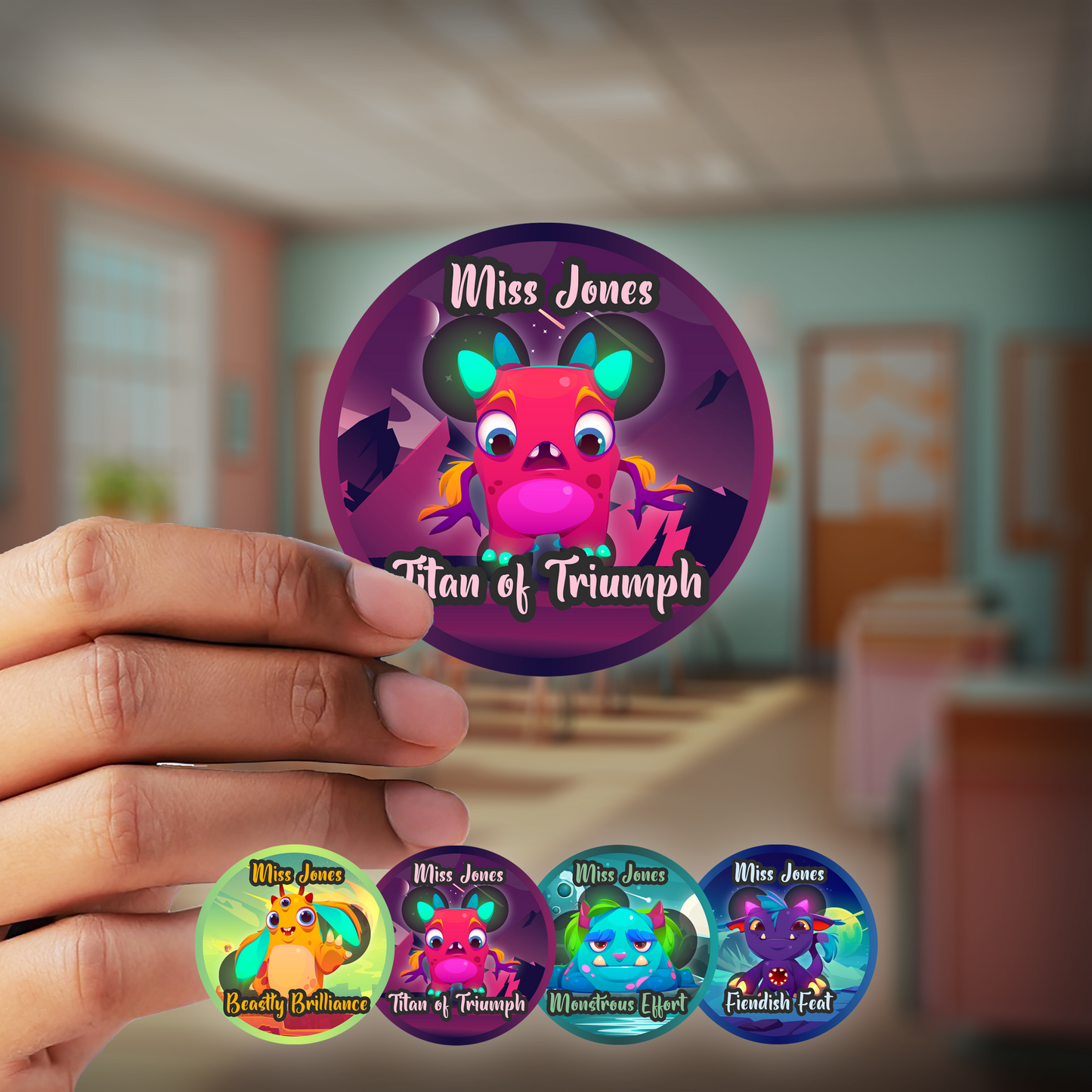 Alien Monsters Personalised Teacher Stickers