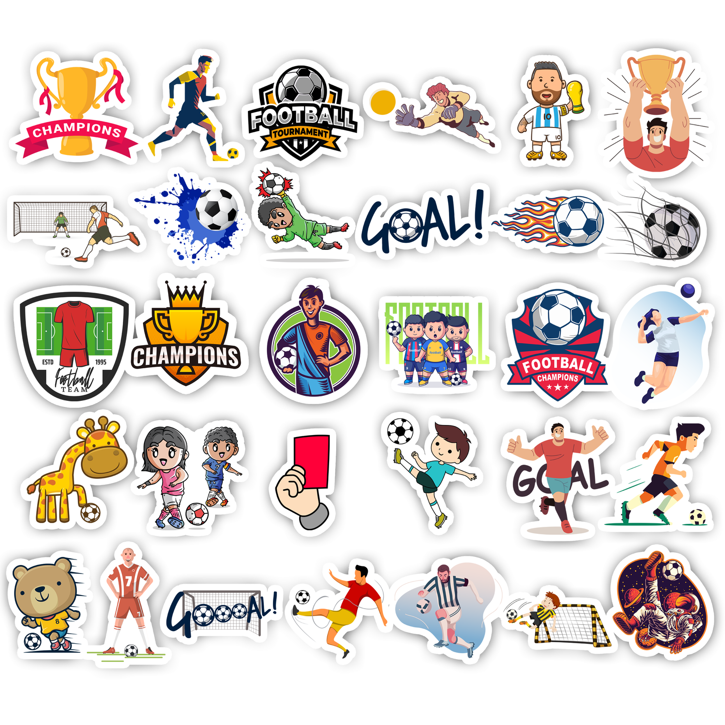 30Pc Football Sports Stickers Kids