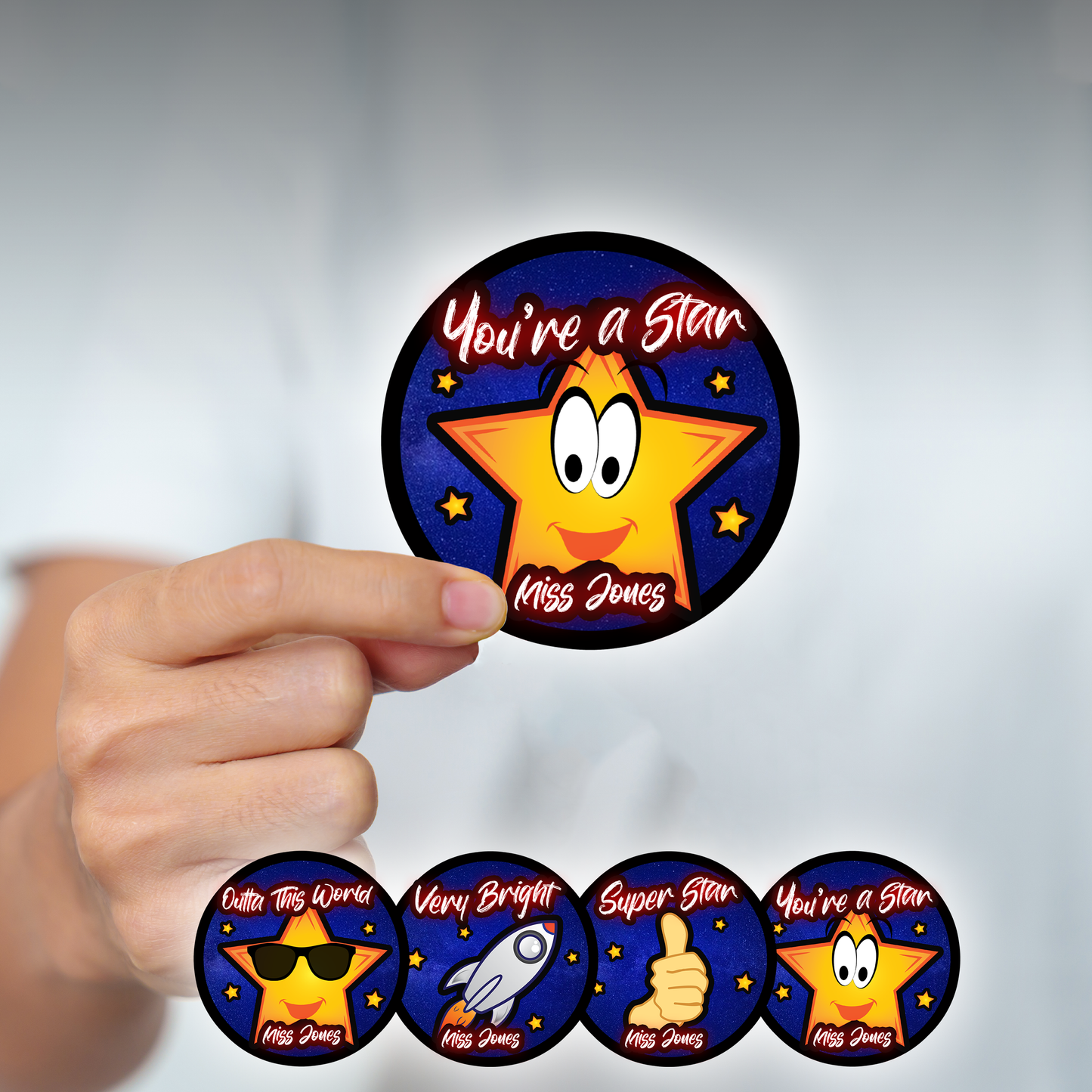 Galaxy Personalised Teacher Stickers