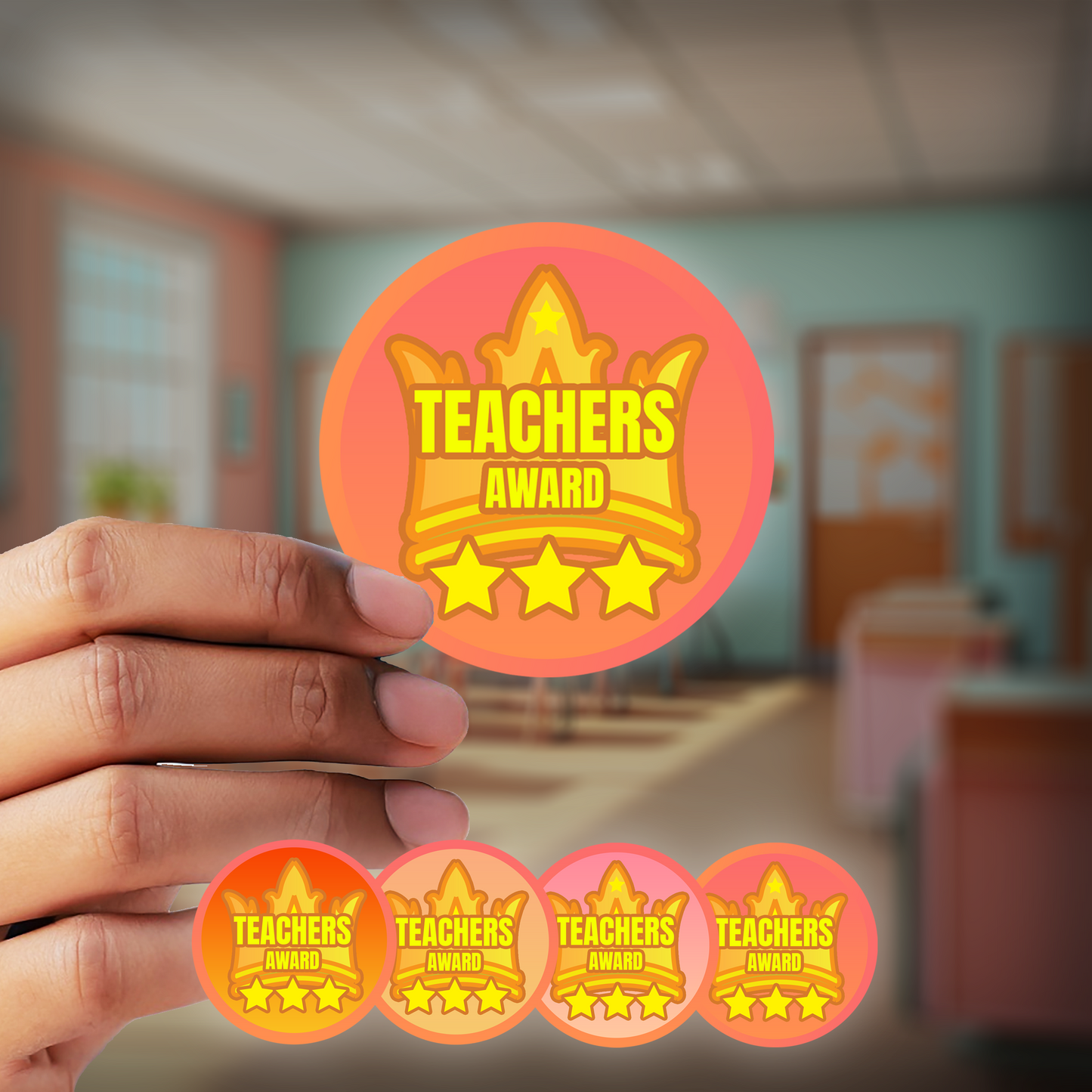 Holographic Teachers Award Teachers Stickers