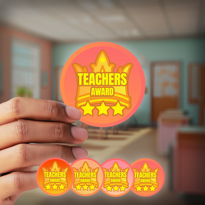 Holographic Teachers Award Teachers Stickers