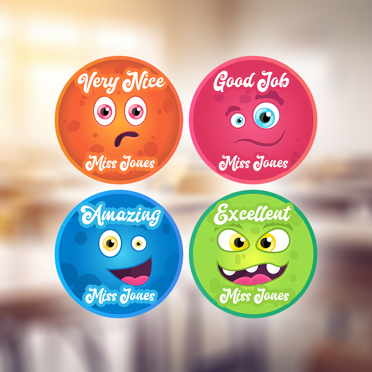 Monsters Personalised Teacher Stickers