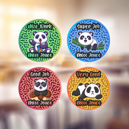 Panda Personalised Teacher Stickers