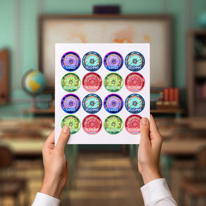 Colorful Doughnuts Scented Award Teachers Stickers