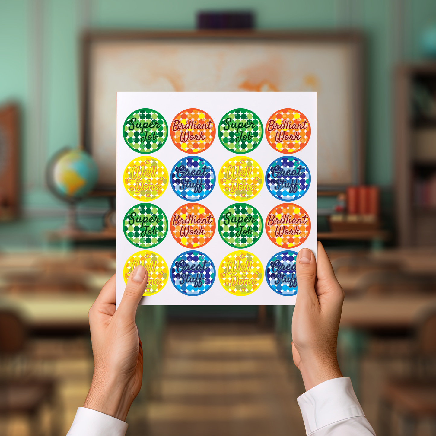 Holographic Bubble Award Teachers Stickers