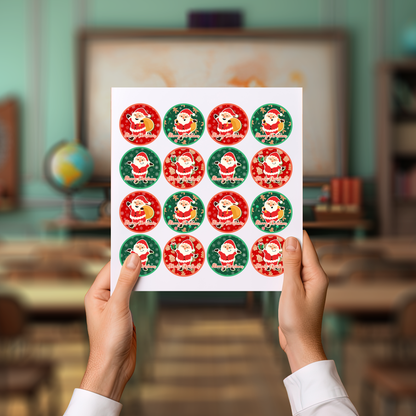 Santa Cute Christmas Award Stickers