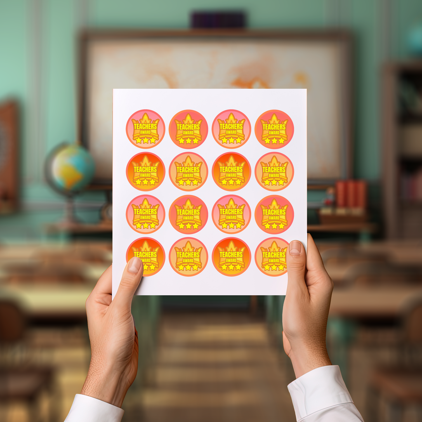 Holographic Teachers Award Teachers Stickers