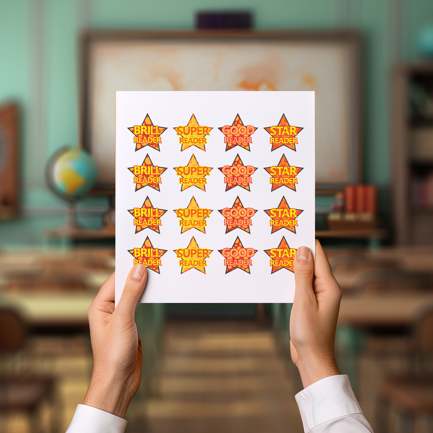 Holographic Gold Star Award Teachers Stickers