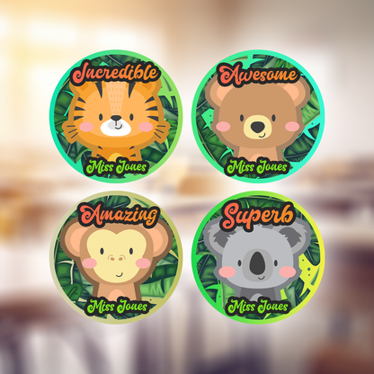 Jungle Personalised Teacher Stickers