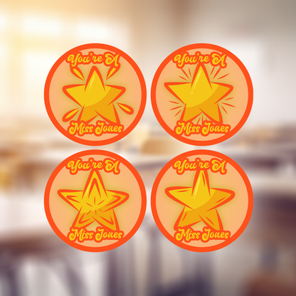 Stars Personalised Teacher Stickers