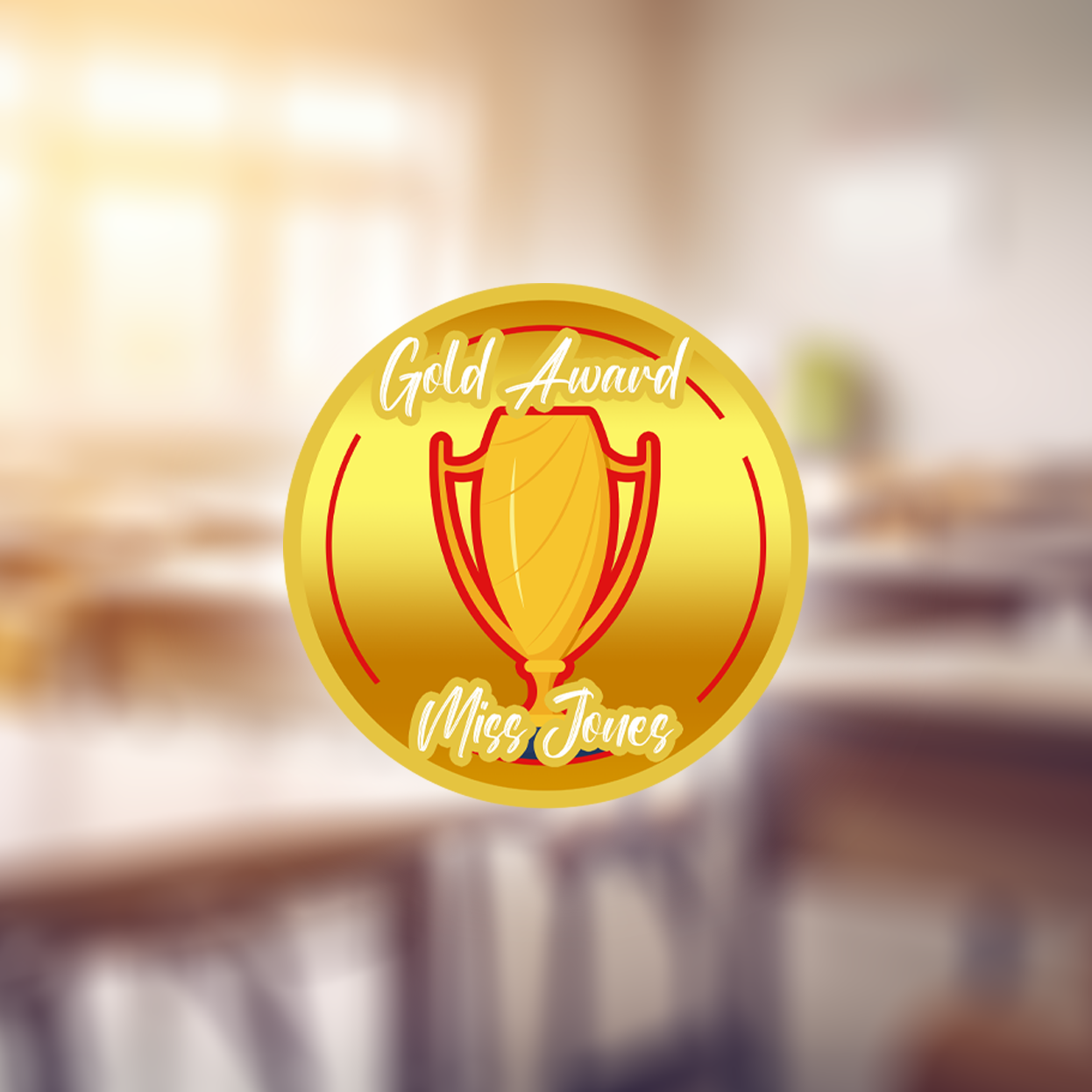 Gold Award Personalised Teacher Stickers