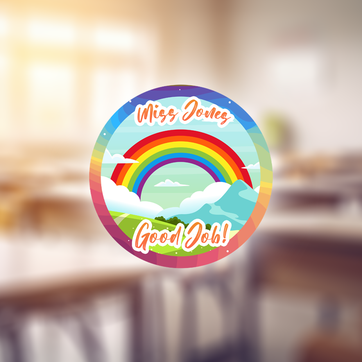 Rainbow Personalised Teacher Stickers