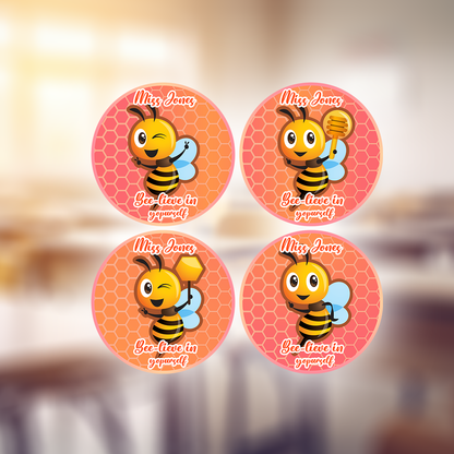 Bees Personalised Teacher Stickers