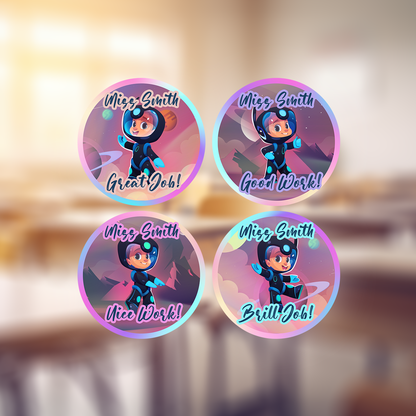 Space Explorers Award Holographic Teachers Stickers