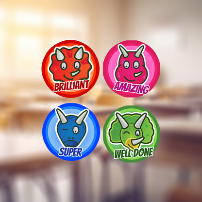 Colorful Dinosaur Award Stickers