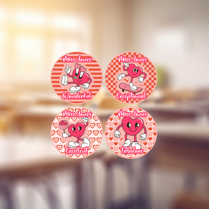 Valentines Day Personalised Teacher Stickers