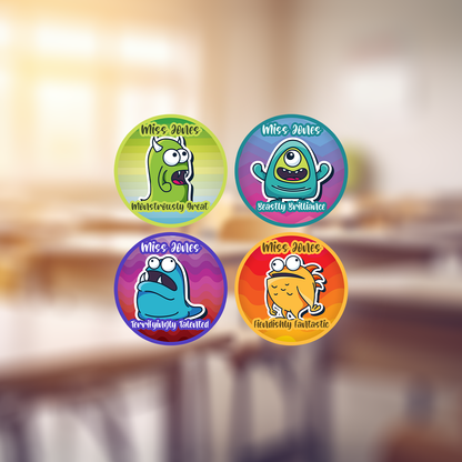 Monsters Personalised Teacher Stickers
