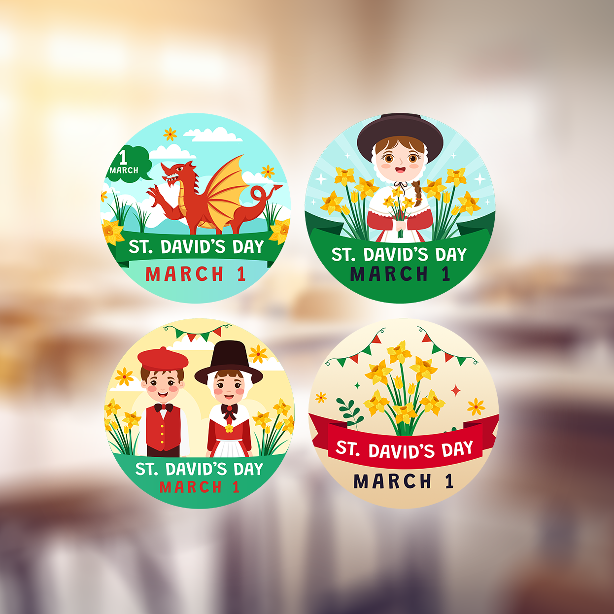 St Davids Day Award Stickers