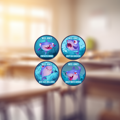 Sharks Personalised Teacher Stickers