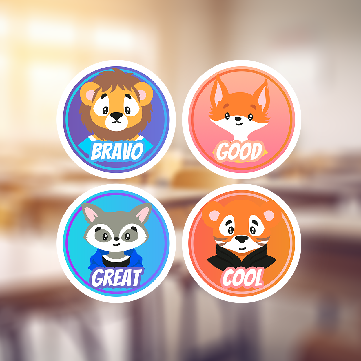 Funky Animals Award Stickers