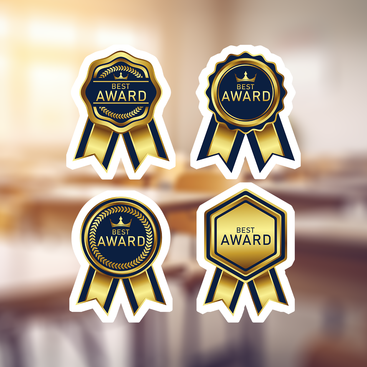 Holographic Best Award Teachers Stickers