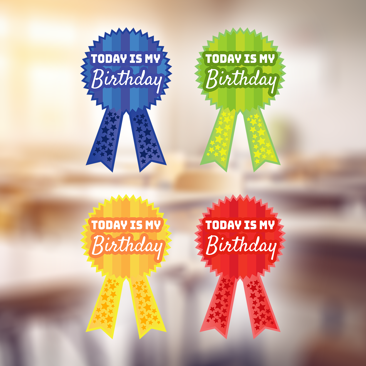 Birthday Ribbon Award  Stickers